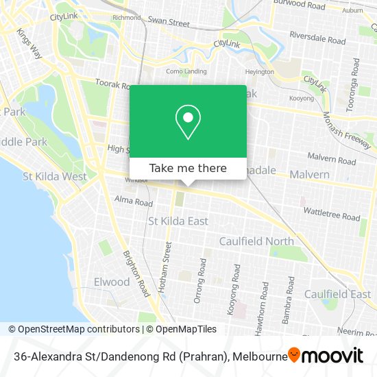 Mapa 36-Alexandra St / Dandenong Rd (Prahran)