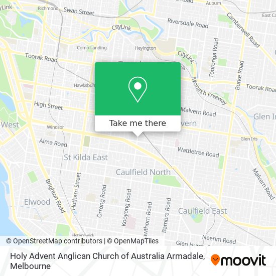 Mapa Holy Advent Anglican Church of Australia Armadale