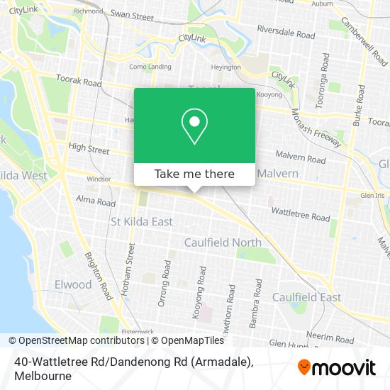 40-Wattletree Rd / Dandenong Rd (Armadale) map