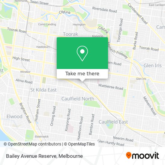 Mapa Bailey Avenue Reserve