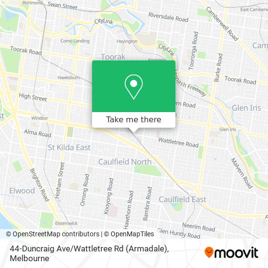 Mapa 44-Duncraig Ave / Wattletree Rd (Armadale)