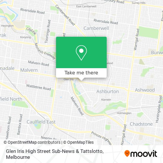 Glen Iris High Street Sub-News & Tattslotto map