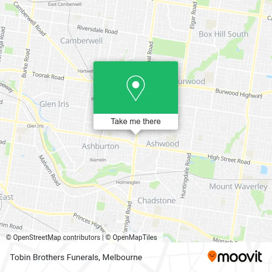 Mapa Tobin Brothers Funerals