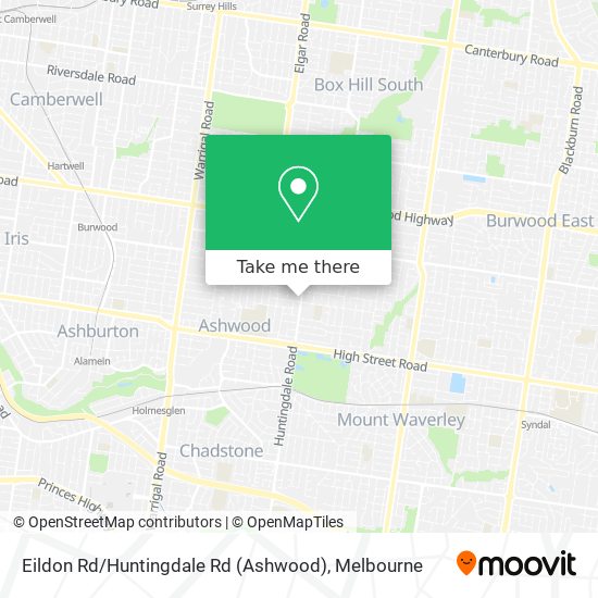 Eildon Rd / Huntingdale Rd (Ashwood) map