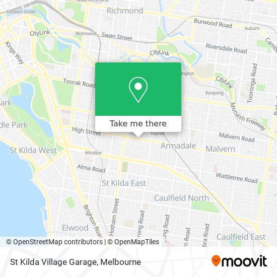 Mapa St Kilda Village Garage