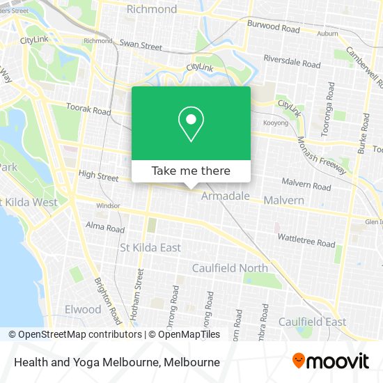 Health and Yoga Melbourne map