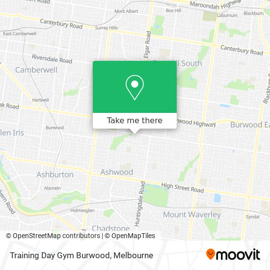 Mapa Training Day Gym Burwood