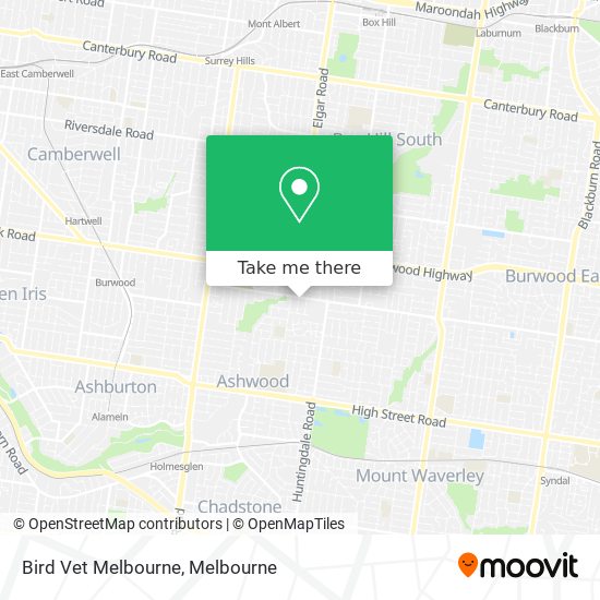 Mapa Bird Vet Melbourne