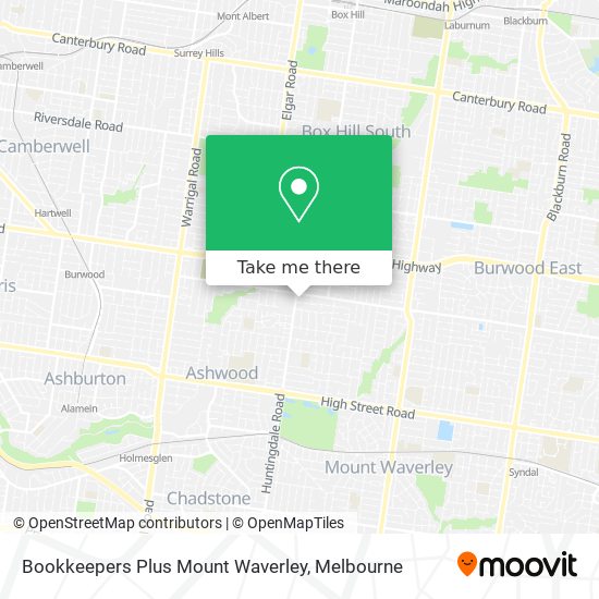 Bookkeepers Plus Mount Waverley map