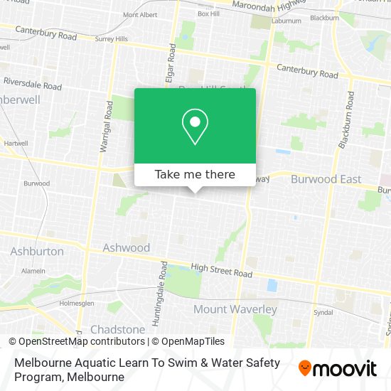 Mapa Melbourne Aquatic Learn To Swim & Water Safety Program