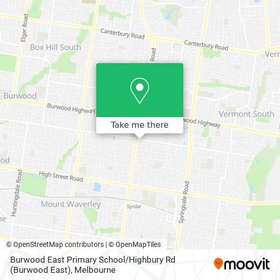 Mapa Burwood East Primary School / Highbury Rd
