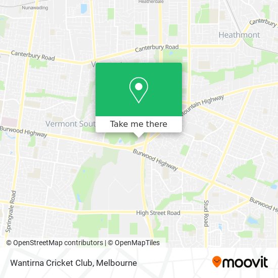 Wantirna Cricket Club map