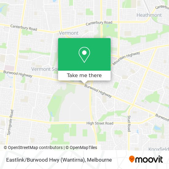 Mapa Eastlink / Burwood Hwy (Wantirna)