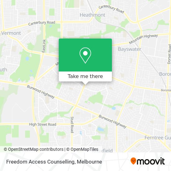 Mapa Freedom Access Counselling