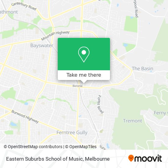 Eastern Suburbs School of Music map