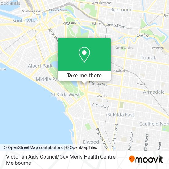 Victorian Aids Council / Gay Men's Health Centre map