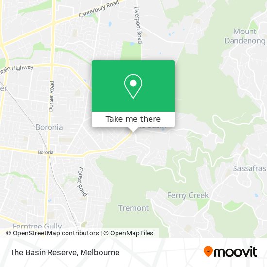 The Basin Reserve map