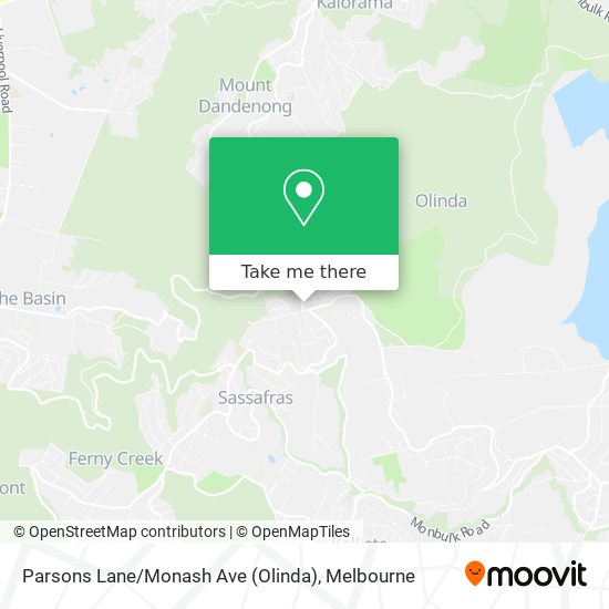 Mapa Parsons Lane / Monash Ave (Olinda)