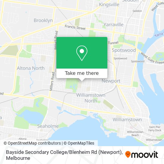 Bayside Secondary College / Blenheim Rd (Newport) map
