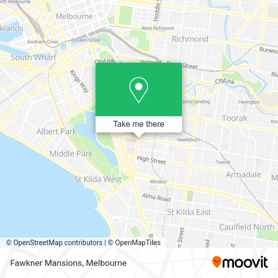 Fawkner Mansions map