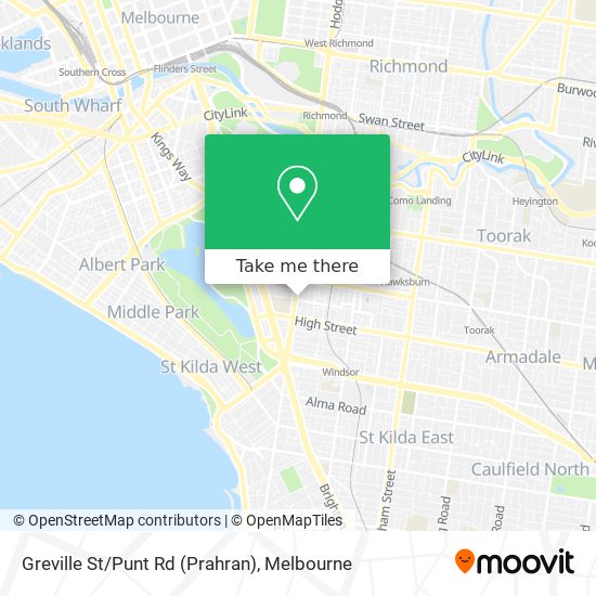 Mapa Greville St/Punt Rd (Prahran)