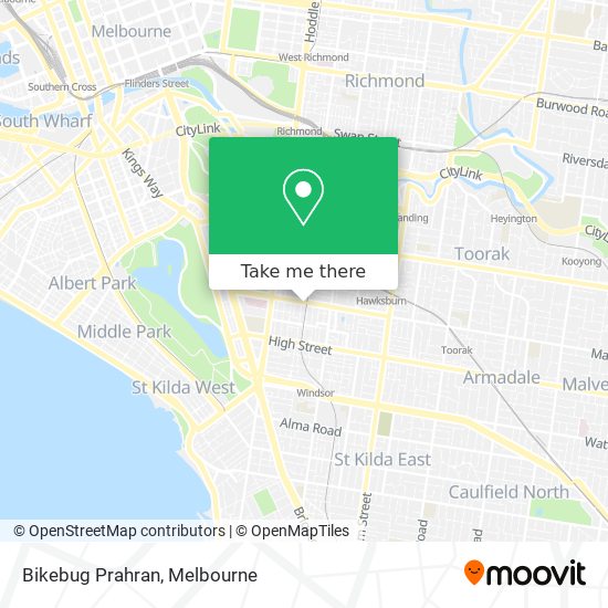 Bikebug Prahran map