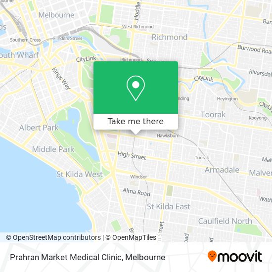 Prahran Market Medical Clinic map