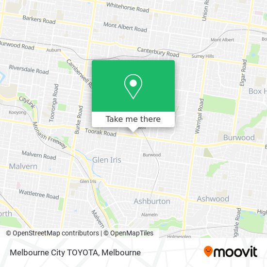 Melbourne City TOYOTA map