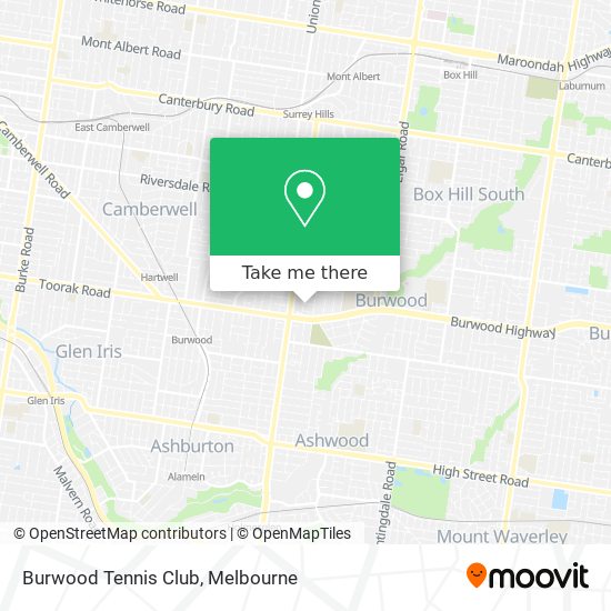 Burwood Tennis Club map