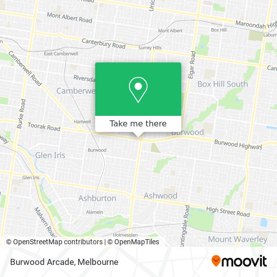 Mapa Burwood Arcade