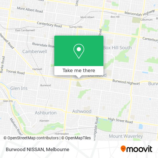 Burwood NISSAN map