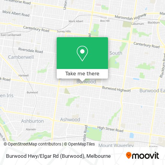 Mapa Burwood Hwy/Elgar Rd