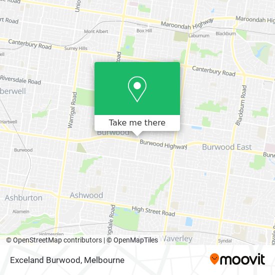 Exceland Burwood map