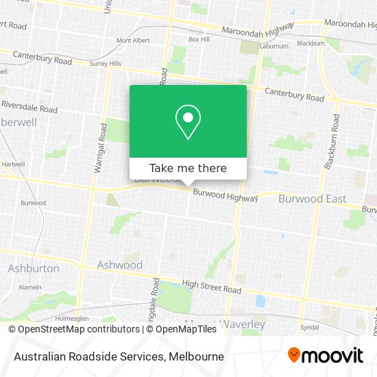 Mapa Australian Roadside Services