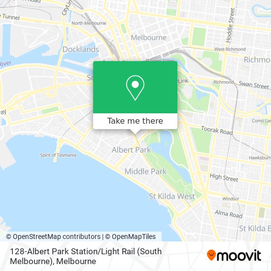128-Albert Park Station / Light Rail (South Melbourne) map