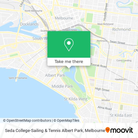 Seda College-Sailing & Tennis Albert Park map
