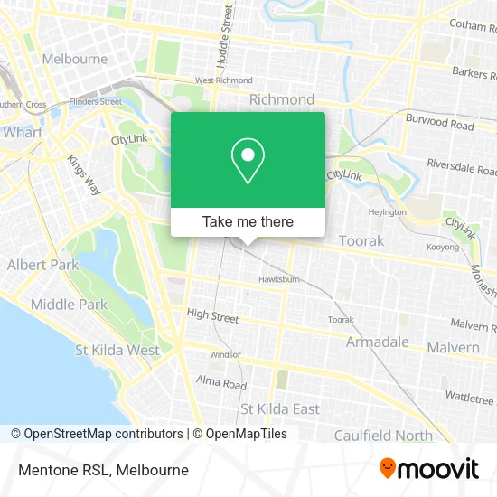 Mentone RSL map
