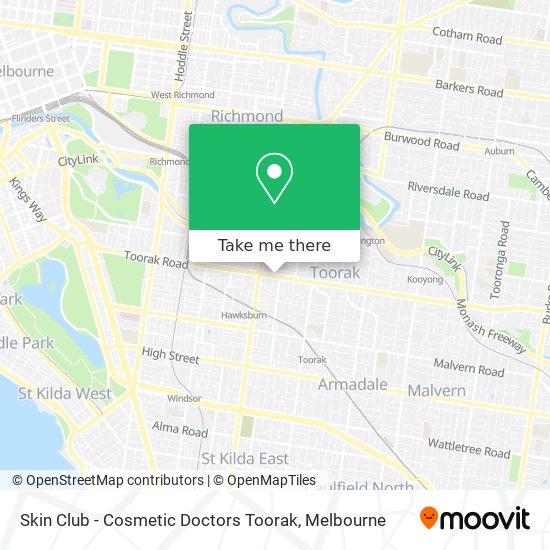 Skin Club - Cosmetic Doctors Toorak map