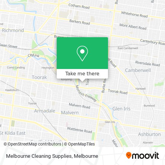 Mapa Melbourne Cleaning Supplies