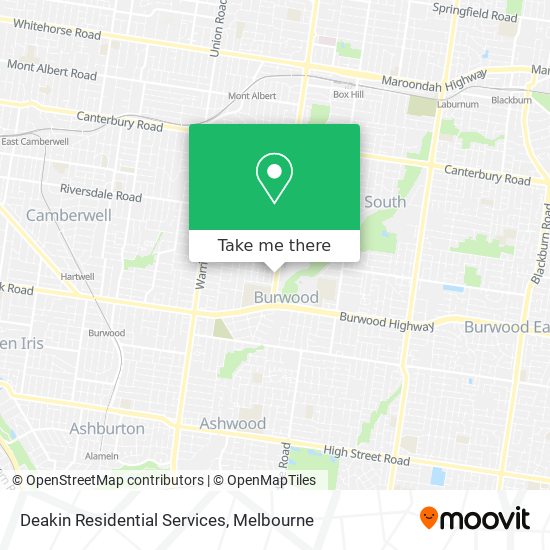 Deakin Residential Services map