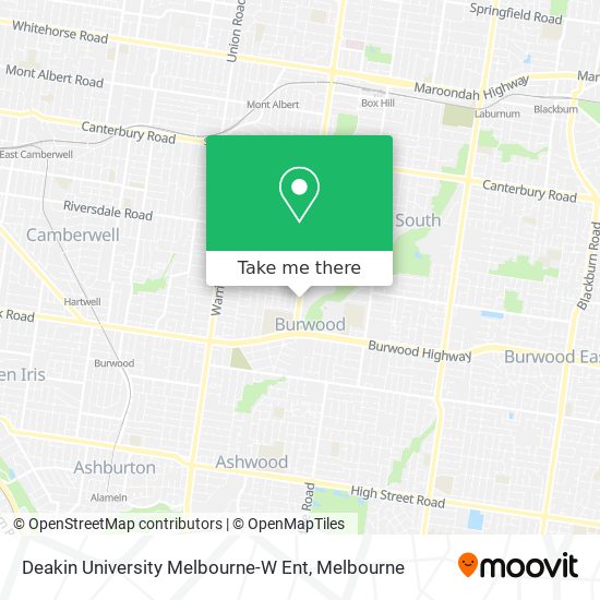 Deakin University Melbourne-W Ent map