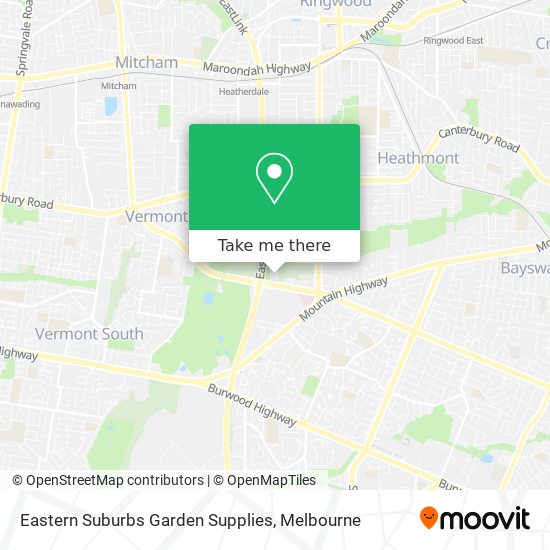 Mapa Eastern Suburbs Garden Supplies