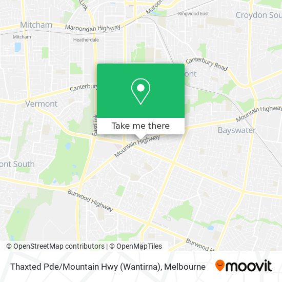 Thaxted Pde / Mountain Hwy (Wantirna) map