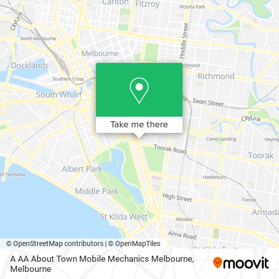 A AA About Town Mobile Mechanics Melbourne map
