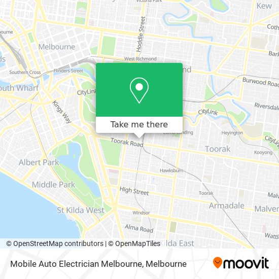 Mobile Auto Electrician Melbourne map