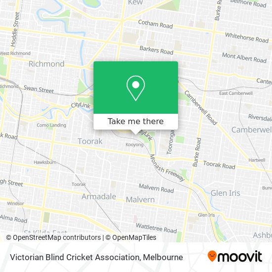 Mapa Victorian Blind Cricket Association