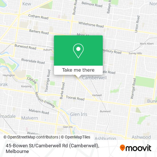 45-Bowen St / Camberwell Rd map