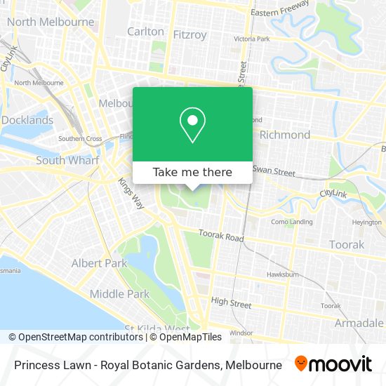 Princess Lawn - Royal Botanic Gardens map