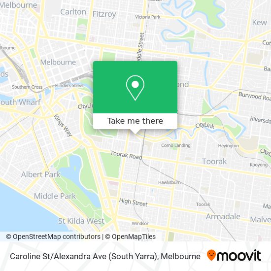 Mapa Caroline St / Alexandra Ave (South Yarra)