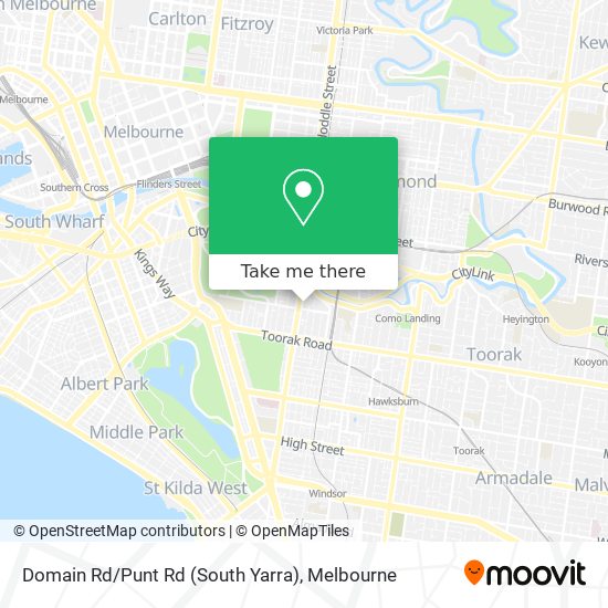 Domain Rd / Punt Rd (South Yarra) map